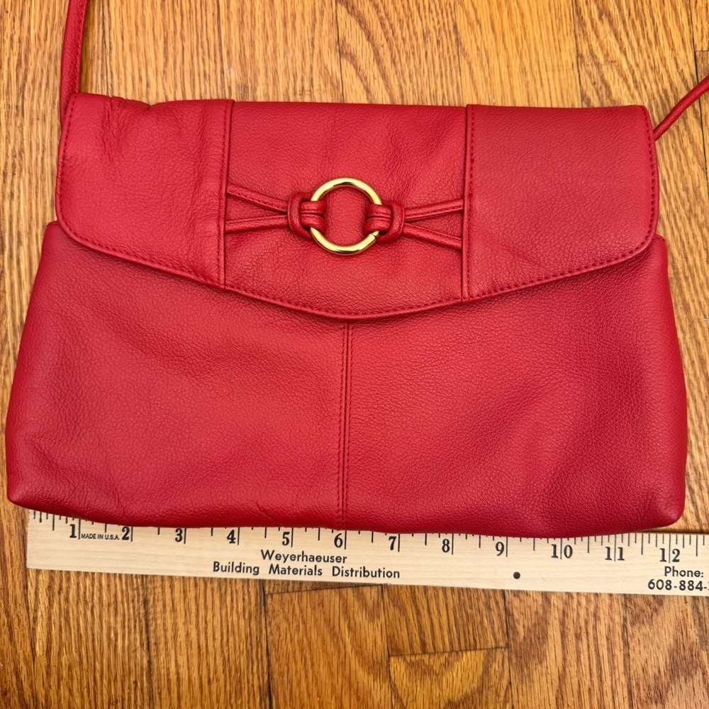 Toni Genuine Leather Elegant Red Shoulder Crossbody Women’s Purse - Picture 9 of 11